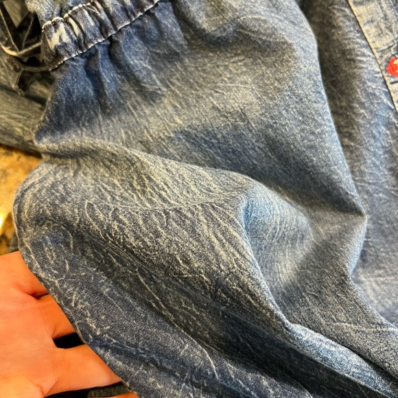 Keer Qiaowa Denim Dress with pockets BOHO SZ Small EUC - Picture 6 of 7